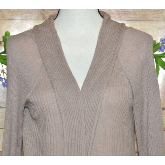 Banana Republic Sweater Ladies L Alpaca Wool Blend Open Cardigan Italy Yarn - Picture 4 of 10